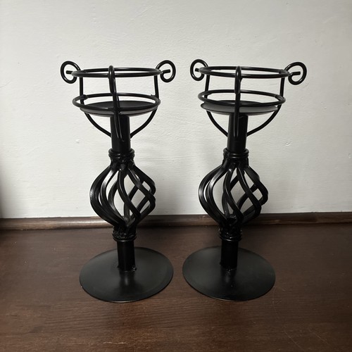Wrought iron candle holders - iron,