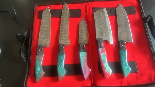Damascus steel knife - damascus, set