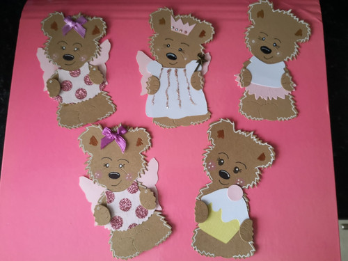 Large bear handmade card - x5, 3d