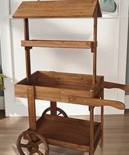 Brown wooden plant - brown, trolley