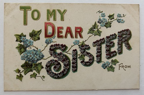 Antique embossed postcard - antique, to