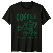 Coffee Lover Club Brew First Talk Later Moka Pot Graphic T-Shirt