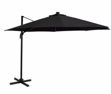Light up LED Overhanging Parasol 3.5m- Black.