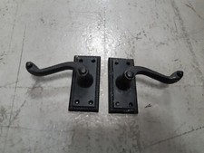 RICHMOND VINTAGE RETRO LOOK HAND FORGED BLACK LEVER LATCH DOOR HANDLES BEESWAX