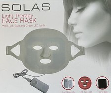 Solas LED Light Therapy Face Mask Wireless Silicone Green Blue Red