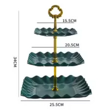 3 Tier Plastic Cake Stand Dessert Display Multi Layer Party Fruit Tray