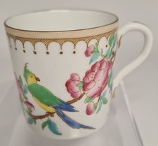 Shelley Late Foley china 8653 Green & Blue Parrot Mocha cup (no saucer) 1912