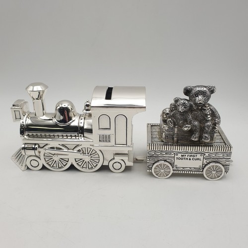 Silver plate train - plate,