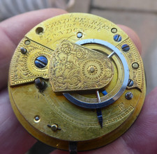 LONDON MAKER F.PEARKES  GENTS FUSEE VERGE POCKET WATCH MOVEMENT WORKING,