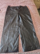 Marks And Spencer Autograph Real Leather Trousers Size 18