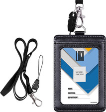 PU Leather Badge Holder Bus