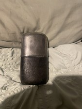 Vintage Glass And Leather Hip Flask