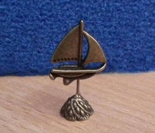 1/12, dolls house miniature Handmade Bronze Boat / Ship Ornament on Stand BN LGW