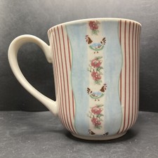 Johnson Bros Farmhouse Chic Silky Stripe Cockerel & Flowers Porcelain Mug
