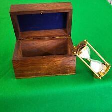 Vintage retro brass 55 second sand egg timer hour glass kitchenalia gift 82mm