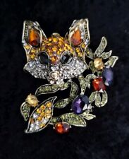 Large Fox Brooch Statement Rhinestone Vintage Inspired Jewellery  Gift