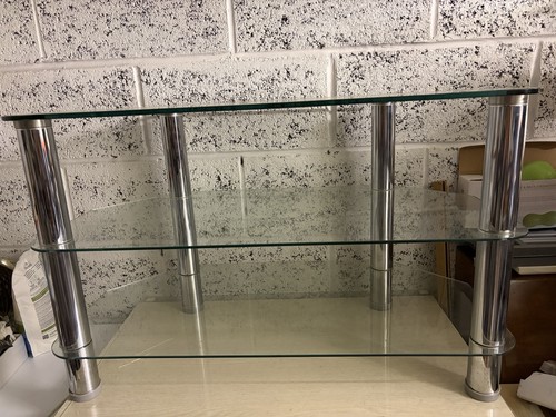 Chrome tempered glass corner - chrome,