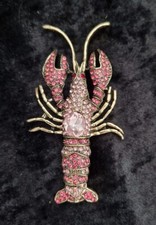 Large Pink Lobster Brooch Vintage Inspired Jewellery Gift 