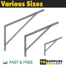  Heavy Duty Shelf Brackets Support Wall Bracket High Load Strong Reinforced GREY