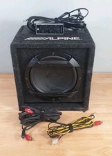 Alpine SWE-815 Subwoofer Amplified Powered Active Sub 100w RMS Tested Working