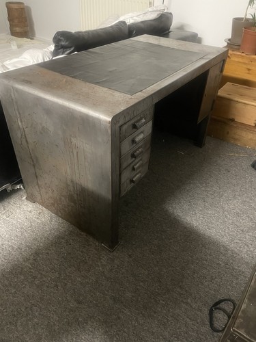 Antique industrial metal desk