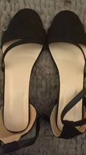 well Worn Black Strapped Heels Adult Size 5