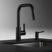 KWC Luna E Pull Out Kitchen Mixer Tap - Black