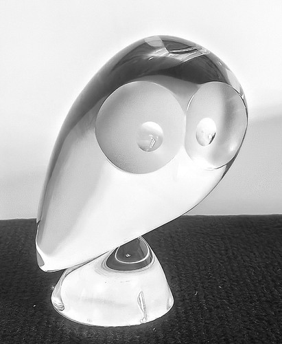 Vintage steuben glass owl - glass,