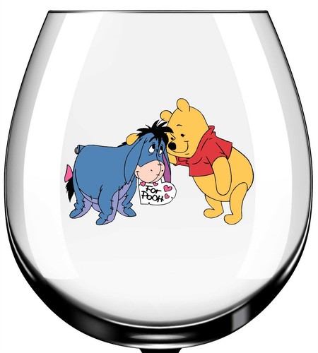 X12 eeyore and - pooh, glass