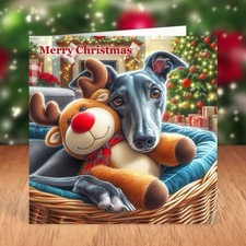 Whippet Dog Christmas Card