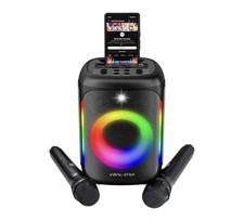 Vocal-Star VS-275 Karaoke Machine with 2 Wireless Microphones, Portable Bluetoot