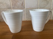 Pro Cook ribbed  off white cream  Pair Of Mugs New