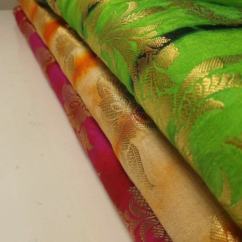 Indian faux silk brocade - silk,