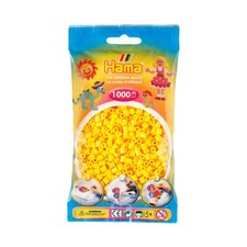 Hama 1000 Midi Beads In Bag Cylindrical Plastic - Yellow  - 10.207-03