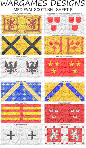 28mm medieval scots flags - scots,