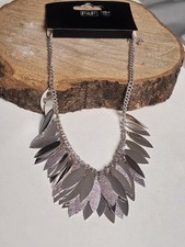 Silver tone cascading leaf - cascading,