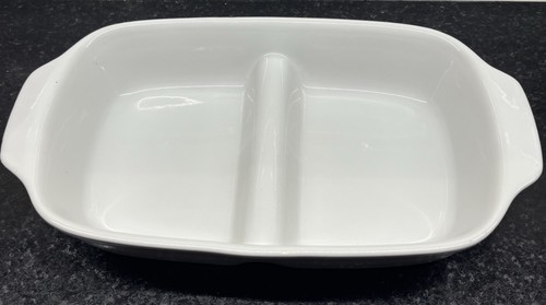 Divided serving dish white - dish,