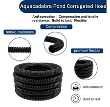 BLACK POND CORRUGATED FLEXIBLE HOSE FISH GARDEN FILTER PUMP FLEXI PIPE HOSING