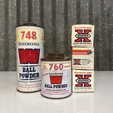 Vintage Set of 5 x  Winchester Western Gun Powder Tins & Boxes -  EMPTY