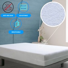 Zipped Mattress Protector Anti Bed Bug Cover Encasement Single Double King Size