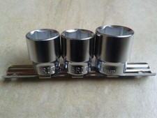 Britool 3pc 3/8" Square Drive Metric Socket Set Rail 18mm 19mm 21mm Sockets