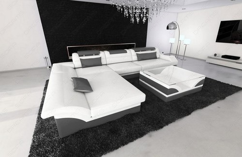 Leather couch sofa led corner - leather,