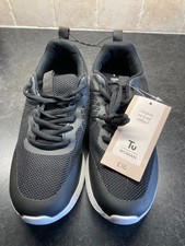 Brand New TU Woman Trainers Black White Lace Up Ladies Size UK 6 / EU 39