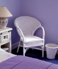 Cane bedroom chair white - chair,
