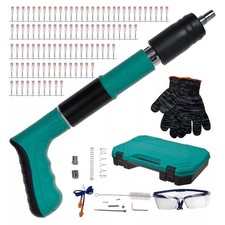 Manual Steel Nail Air Nailer 4 Gears Power Gun Woodworking Integrated + 100 Nail