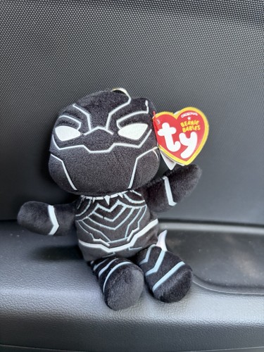 Black panther plush keyring - black,
