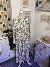 Marks And Spencer Ivory Floral Maxi Dress Size 18