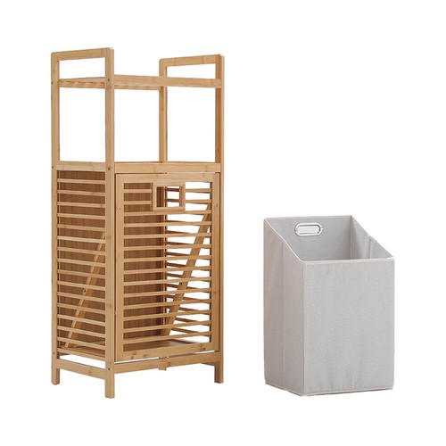 Laundry basket wooden bathroom - basket,