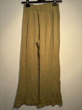Wide leg Crinkle Cheesecloth  Khaki Trousers Size XS