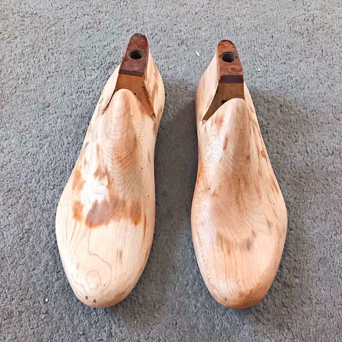 Wooden shoe boot trees pair - trees,